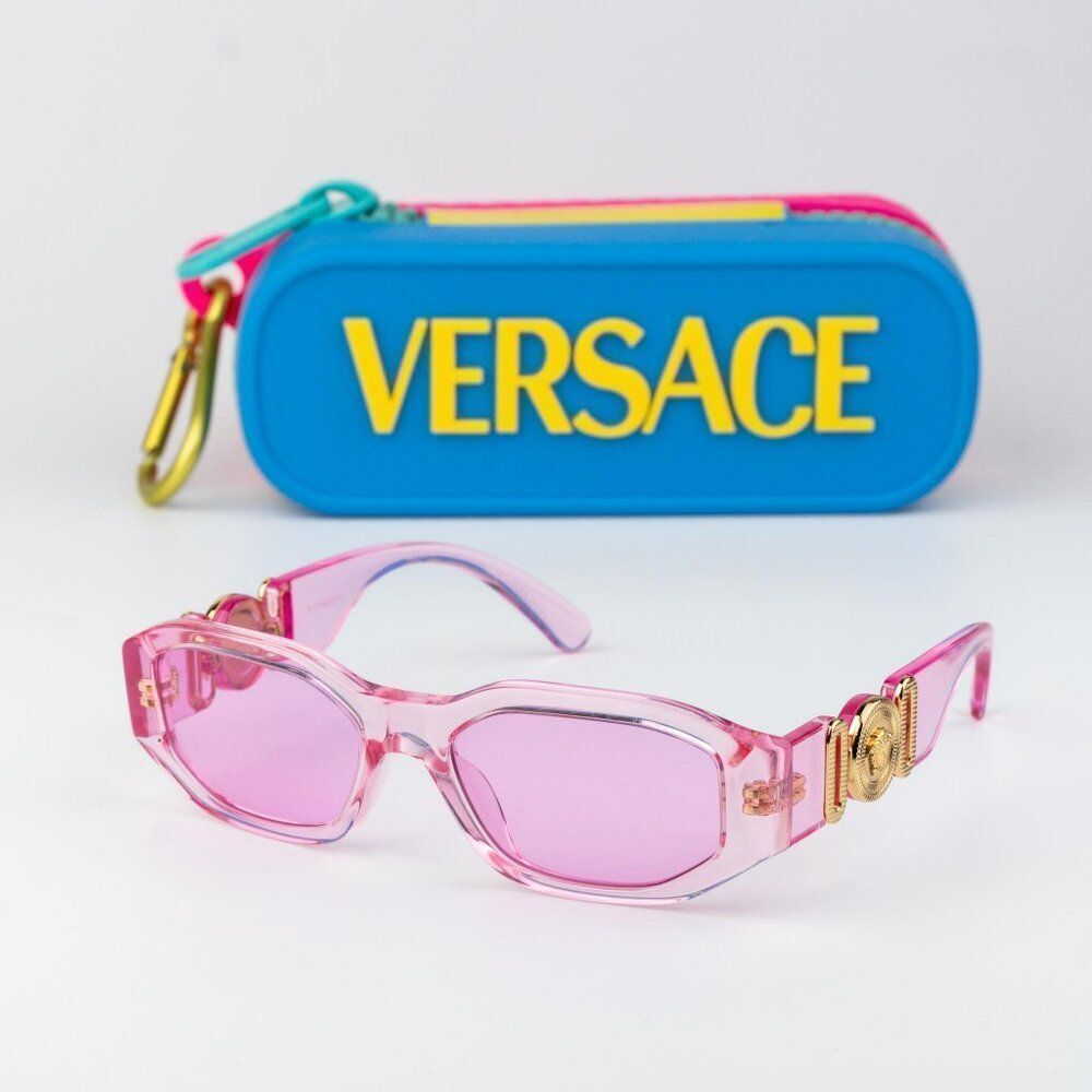 Versace KIDS Sunglasses Transparent Pink Fuchsia Rectangle VK4429U 5370/5